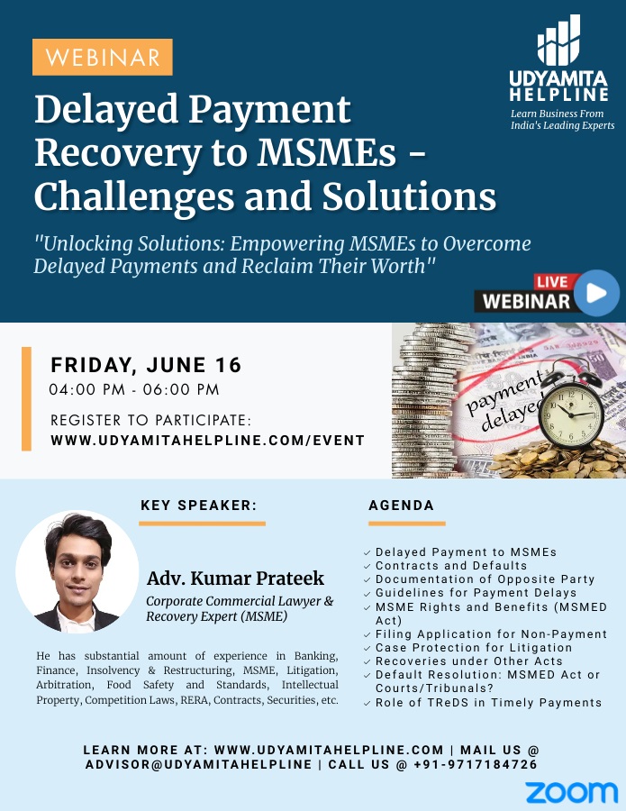 Delayed Payment to MSMEs Webinar June 2023