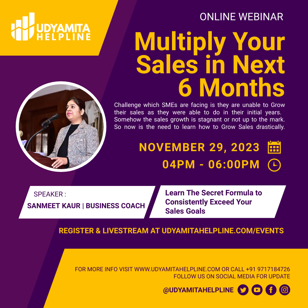 Webinar on Multiplying Your Sales in the Next 6 Months in 2024