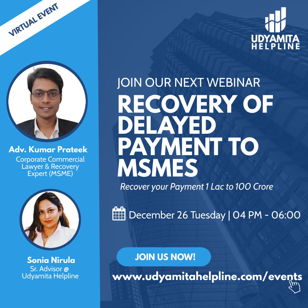 Webinar on Recovery of Delayed Payment To MSMEs 1